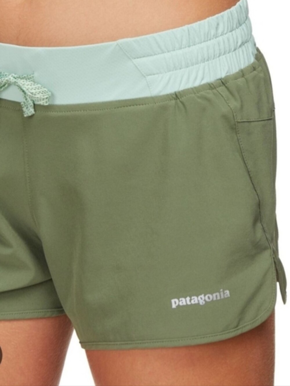 Patagonia Olive 💎Athletic Shorts with Mint Waistband
